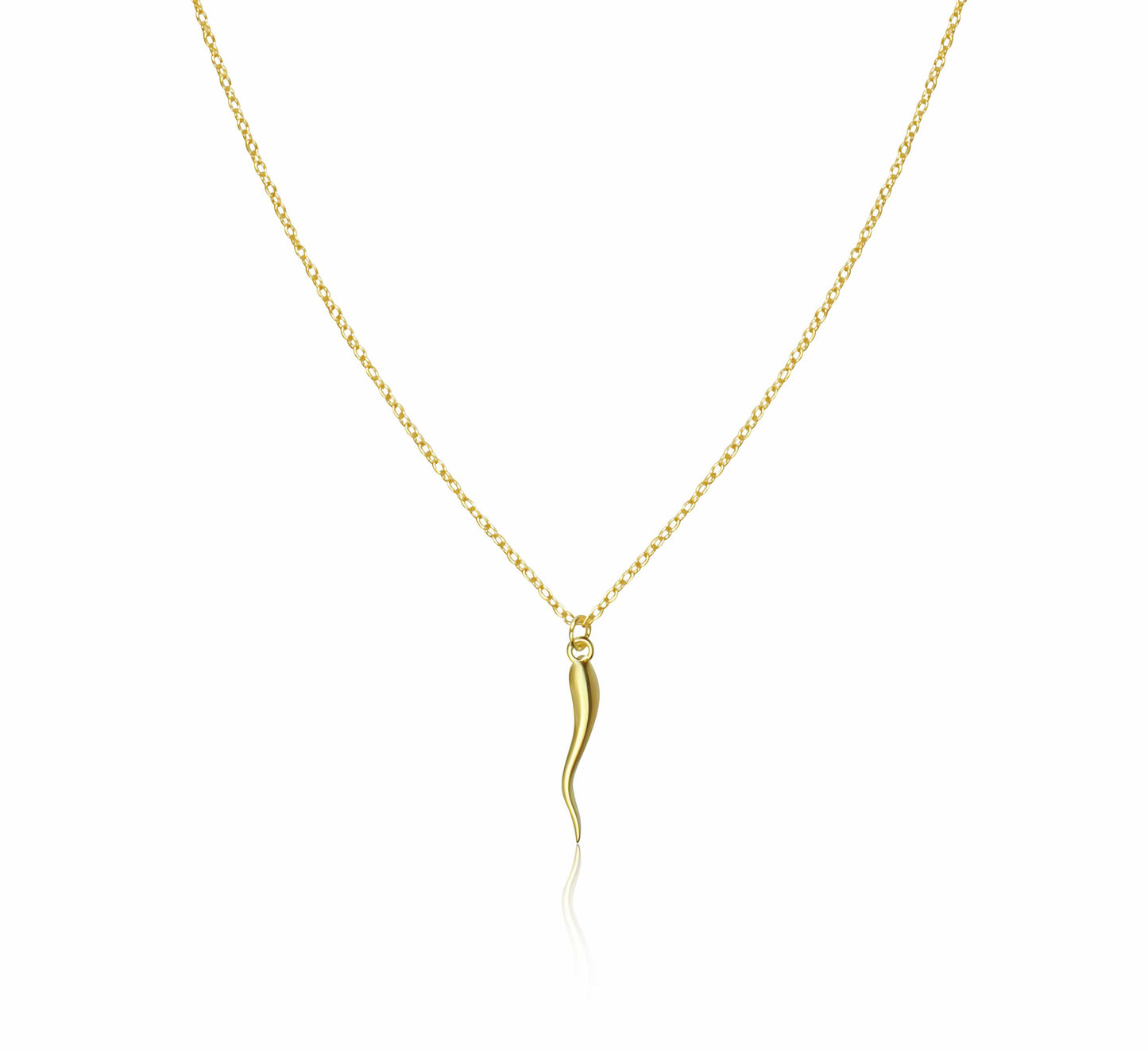 Gold Sterling silver Italian horn necklace
protection necklace evil eye necklace