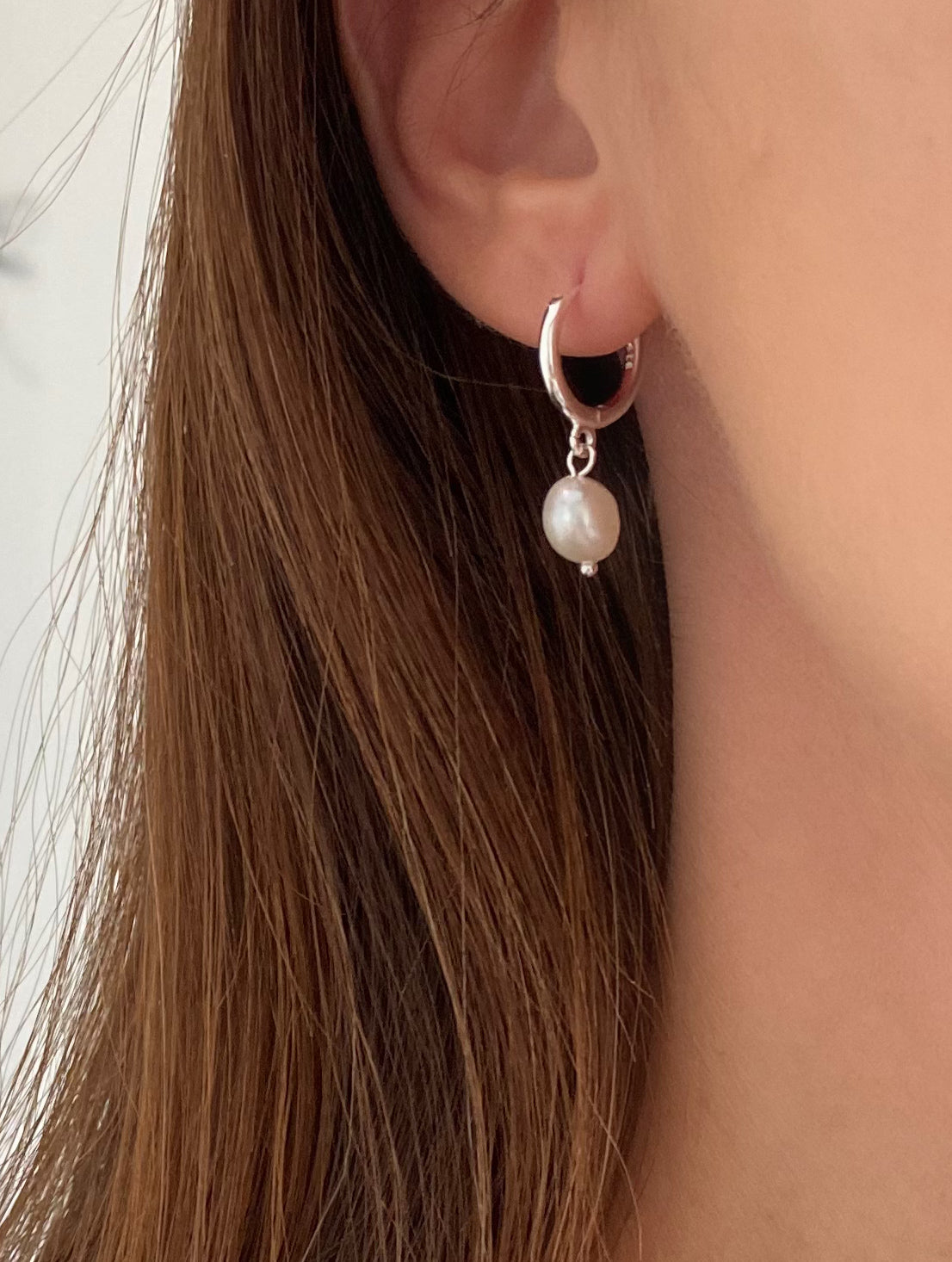 Freshwater Pearl Hoop Earrings