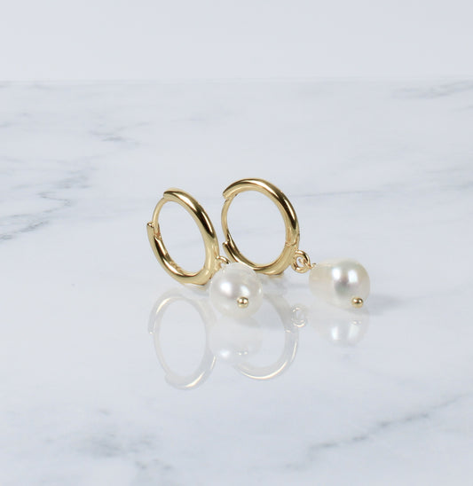 Freshwater Pearl Hoop Earrings