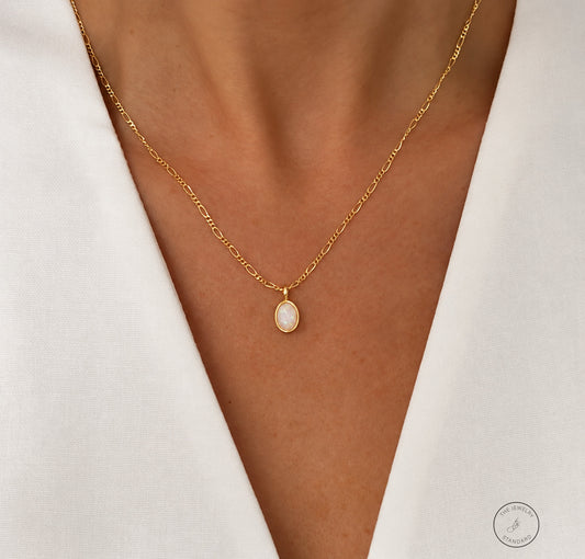 Oval Opal Pendant Necklace