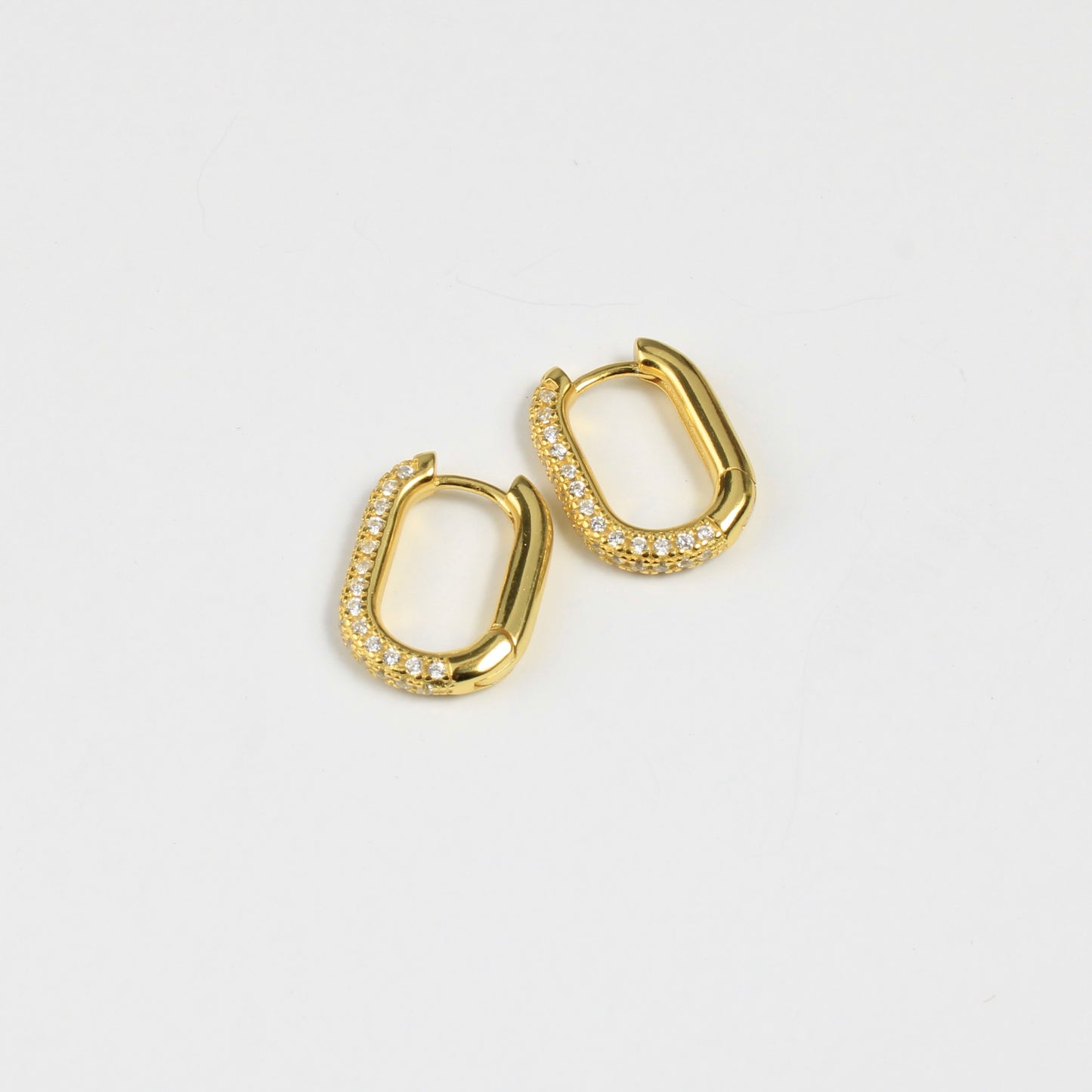 Pave Paperclip Earrings