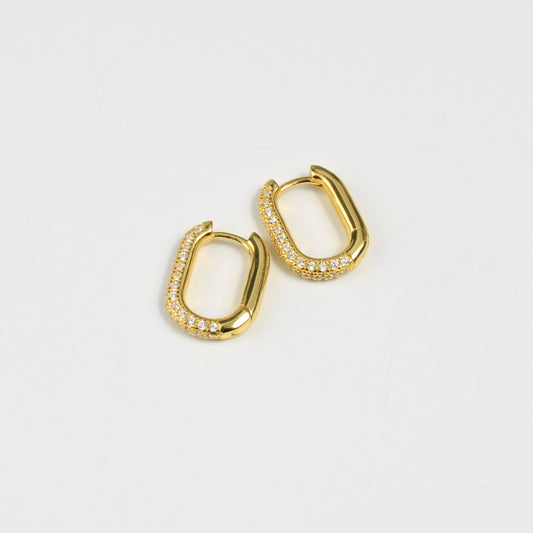 Pave Paperclip Earrings