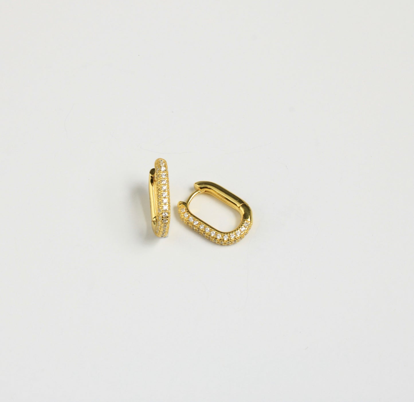 Pave Paperclip Earrings