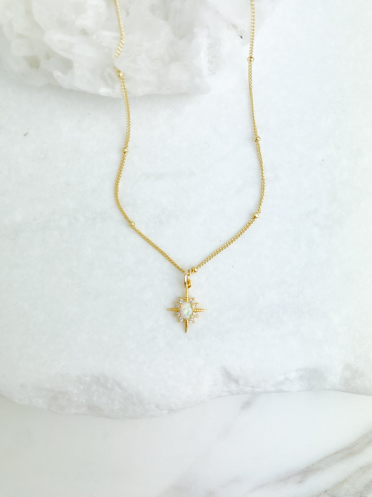Opal Star Necklace
