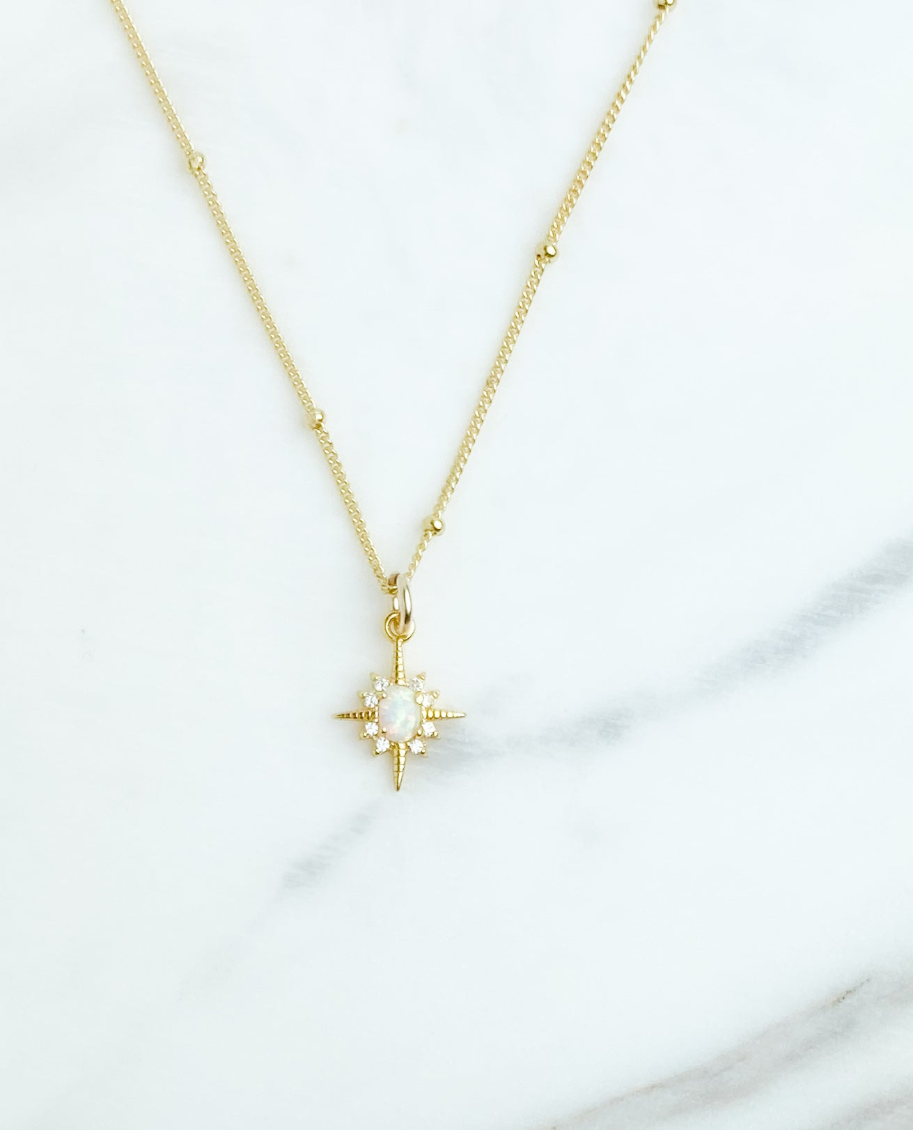Opal Star Necklace