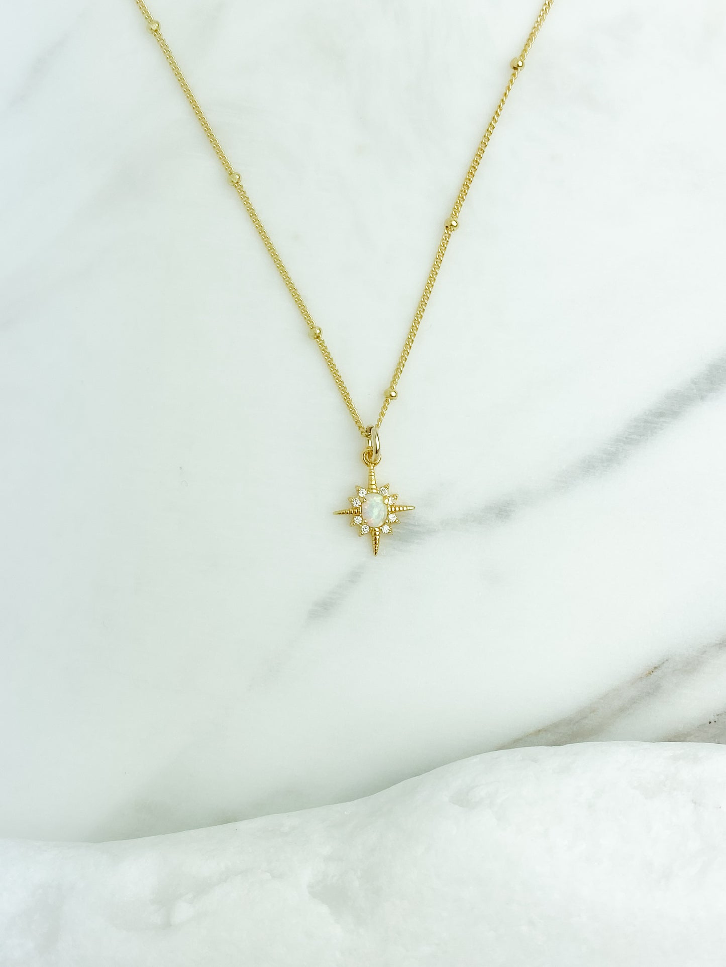 Opal Star Necklace