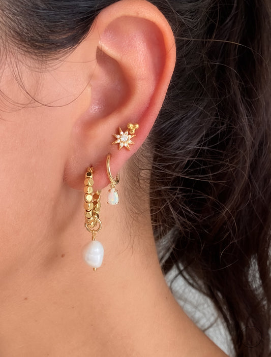 Flat Back Earring, Sun Screw in earring, Tragus Earring, Cartilage Earring, Gift for Her, 14k gold sterling silver, Stud Earrings, PAIR of 2