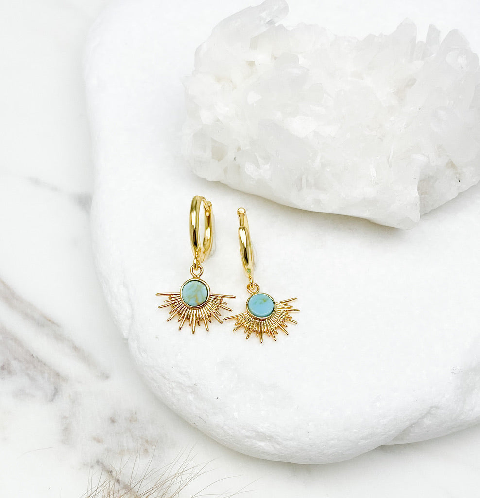 Turquoise Sun Earrings