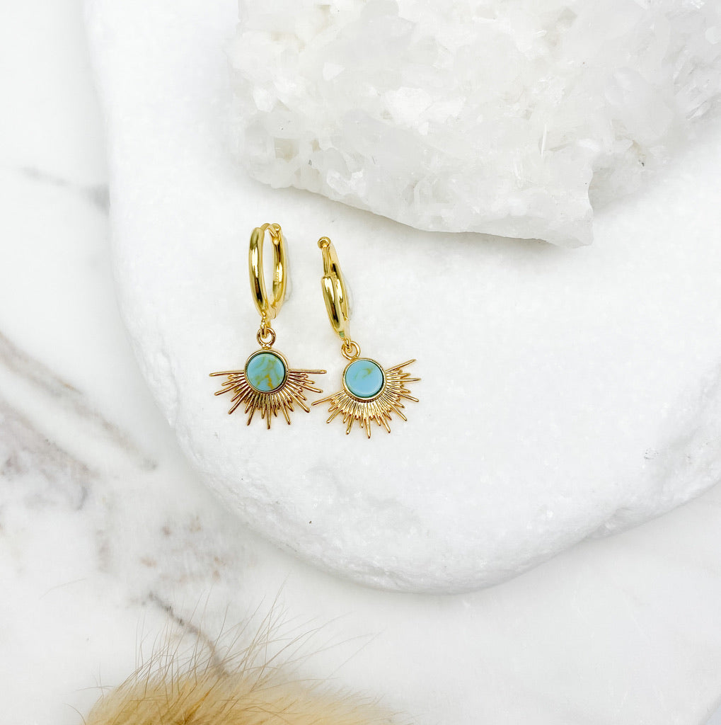 Turquoise Sun Earrings
