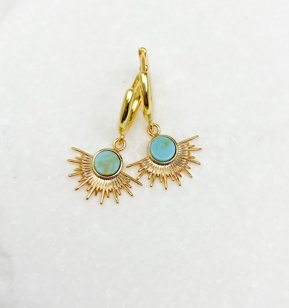 Turquoise Sun Earrings