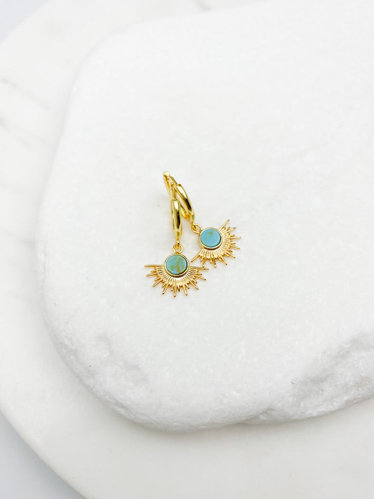 Turquoise Sun Earrings