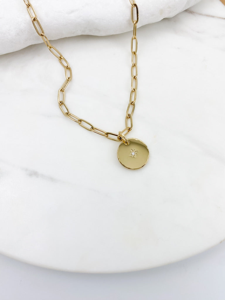 North Star Coin Pendant Necklace
