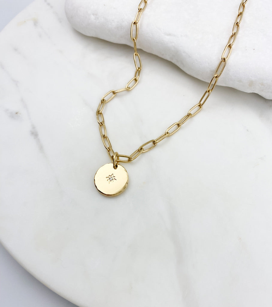North Star Coin Pendant Necklace