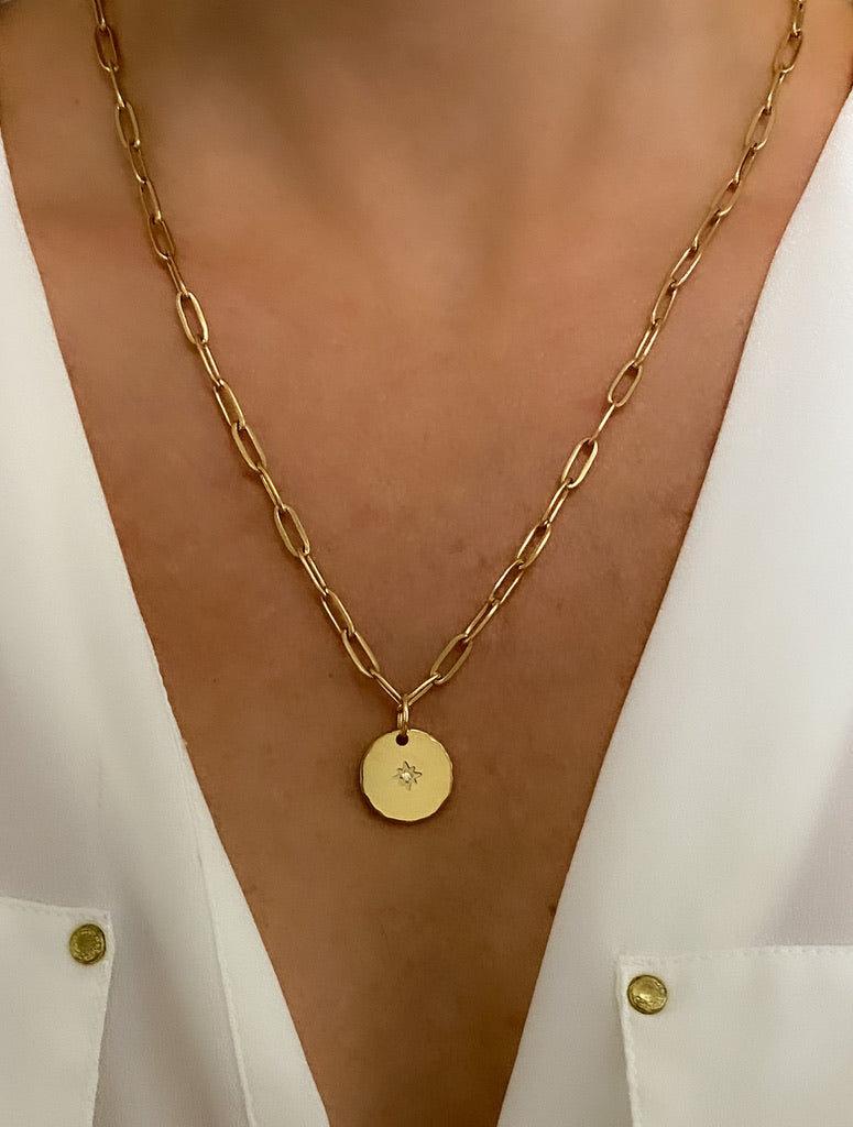 North Star Coin Pendant Necklace