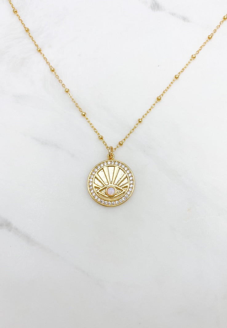 Opal Evil Eye Necklace