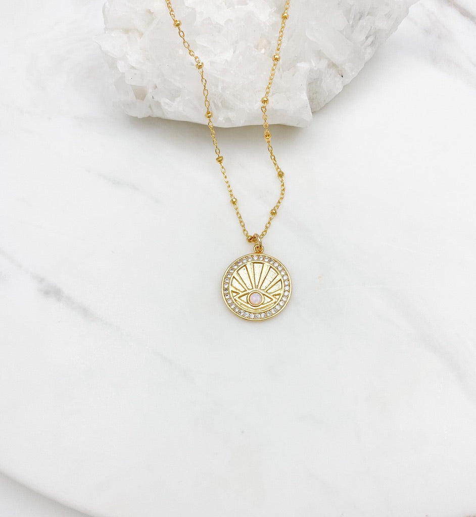 Opal Evil Eye Necklace