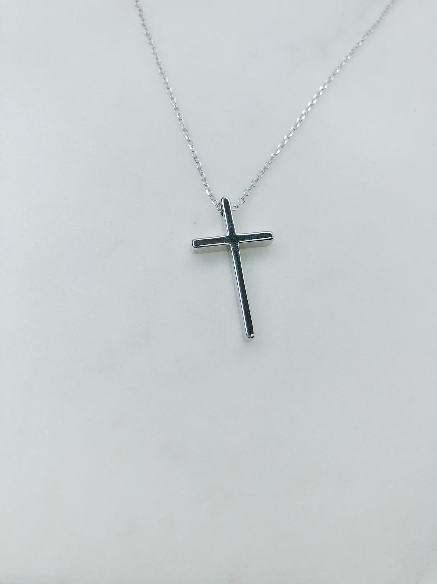 Silver cross necklace