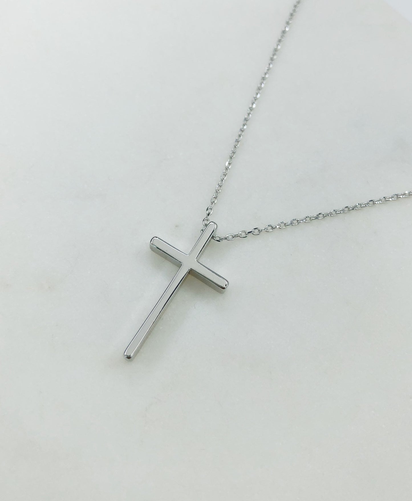 Silver cross necklace