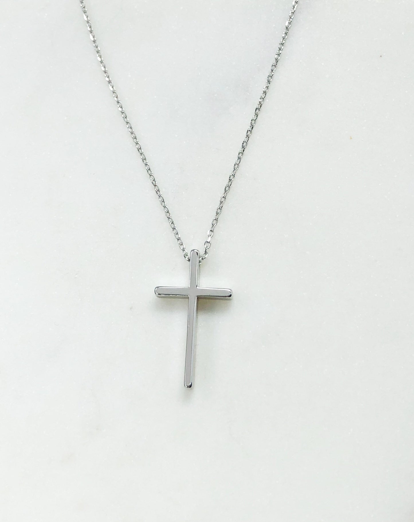 Silver cross necklace