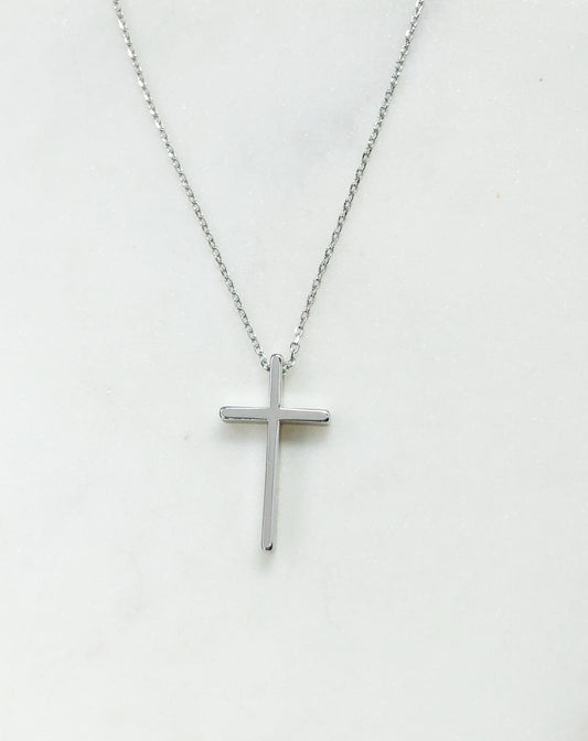 Silver cross necklace