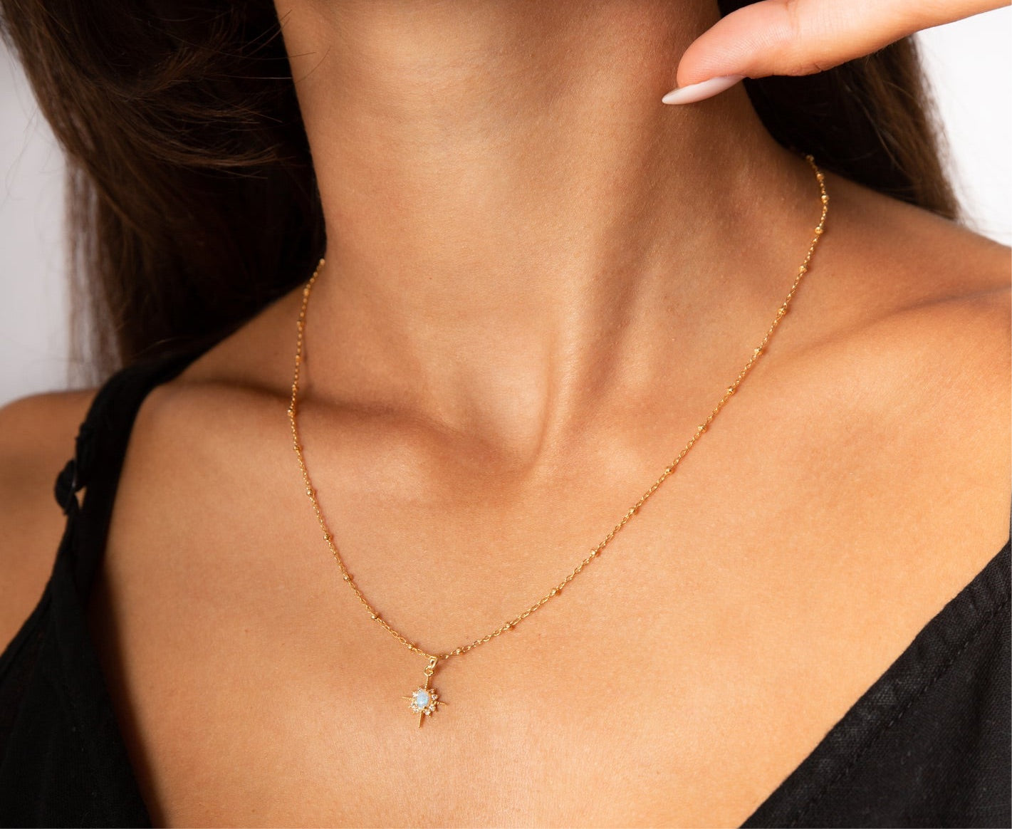 Opal Star Necklace