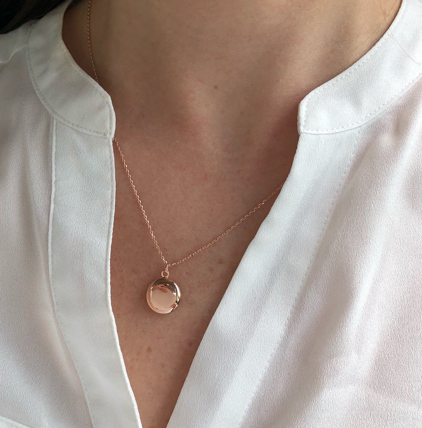 Locket necklace, Round Locket necklace, birthday gift, layering necklace, dainty jewelry, bridesmaid gifts, rose gold, gold, silver, locket