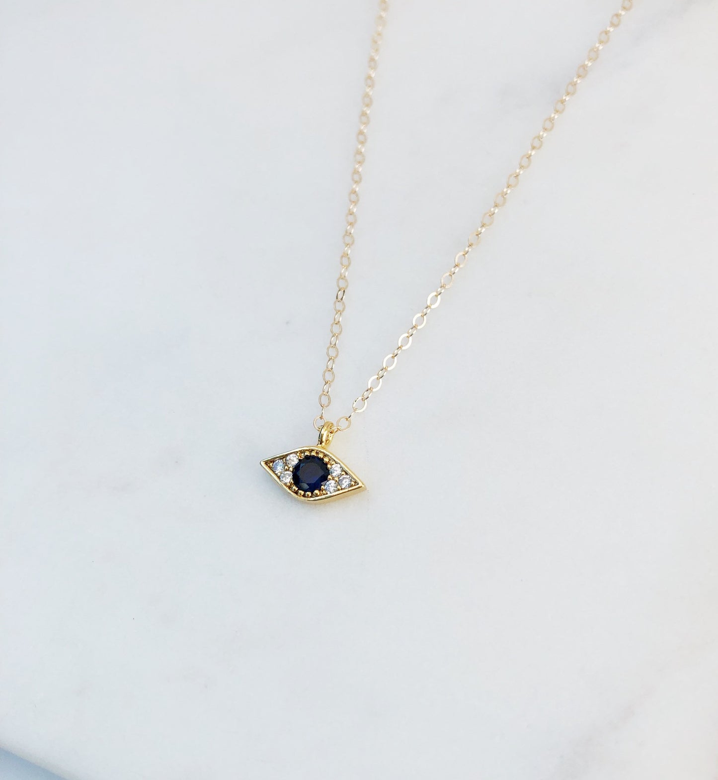 Sapphire Evil Eye Necklace