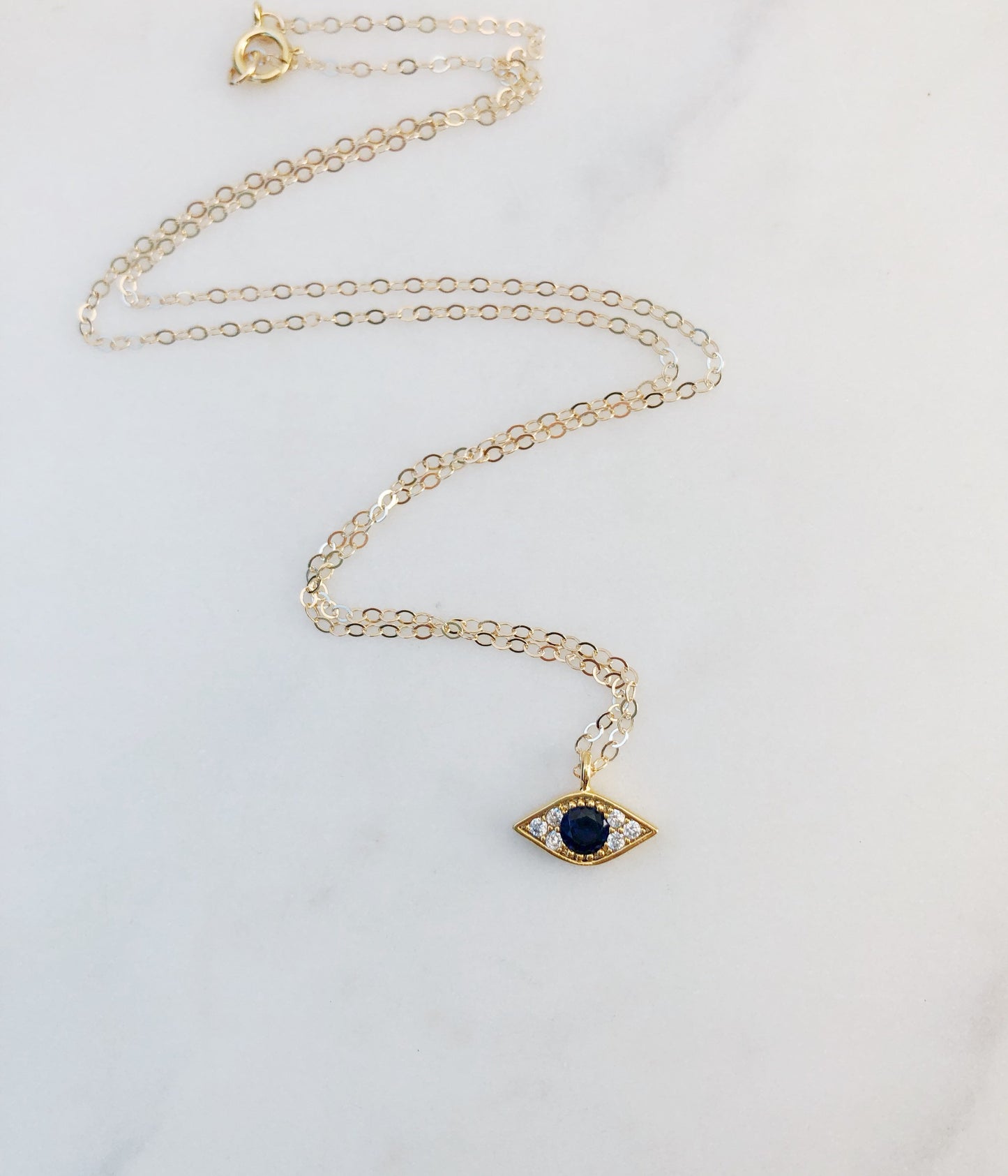 Sapphire Evil Eye Necklace