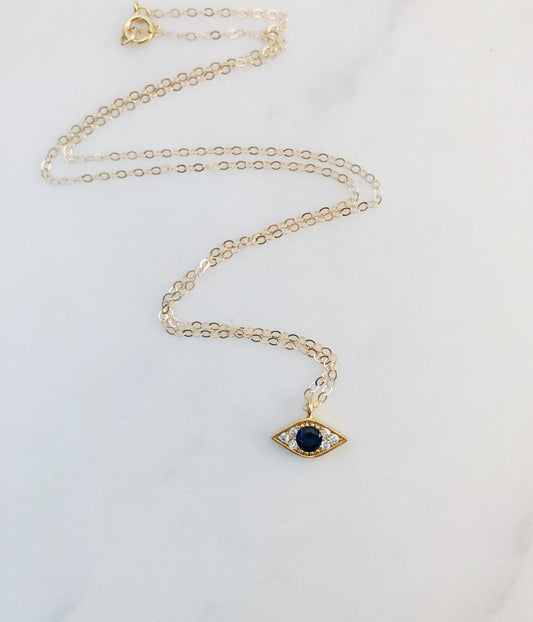 Sapphire Evil Eye Necklace
