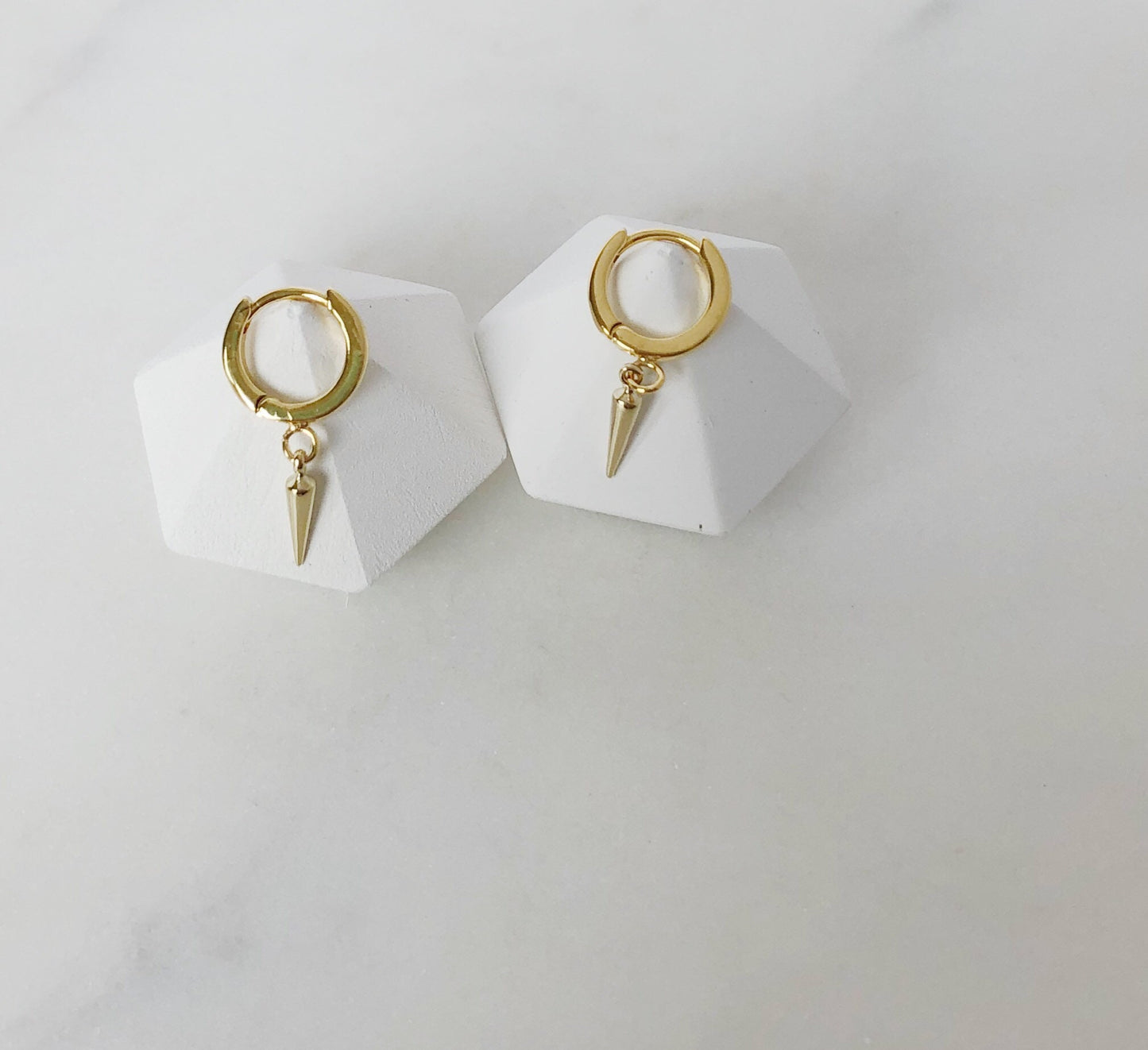 Small hoop earrings, spike huggie earrings, spike earrings, hoop earrings, birthday gifts for her, gifts for women, jewelry
