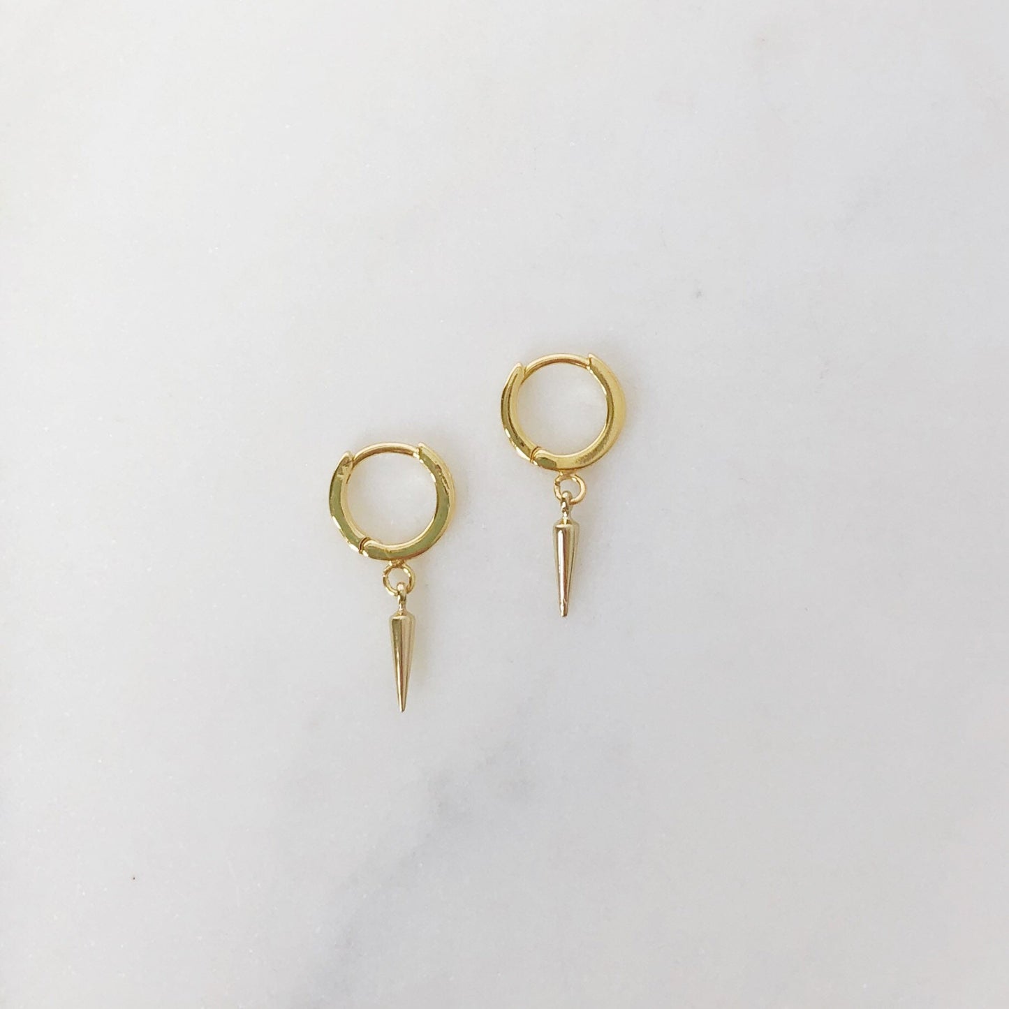 Small hoop earrings, spike huggie earrings, spike earrings, hoop earrings, birthday gifts for her, gifts for women, jewelry