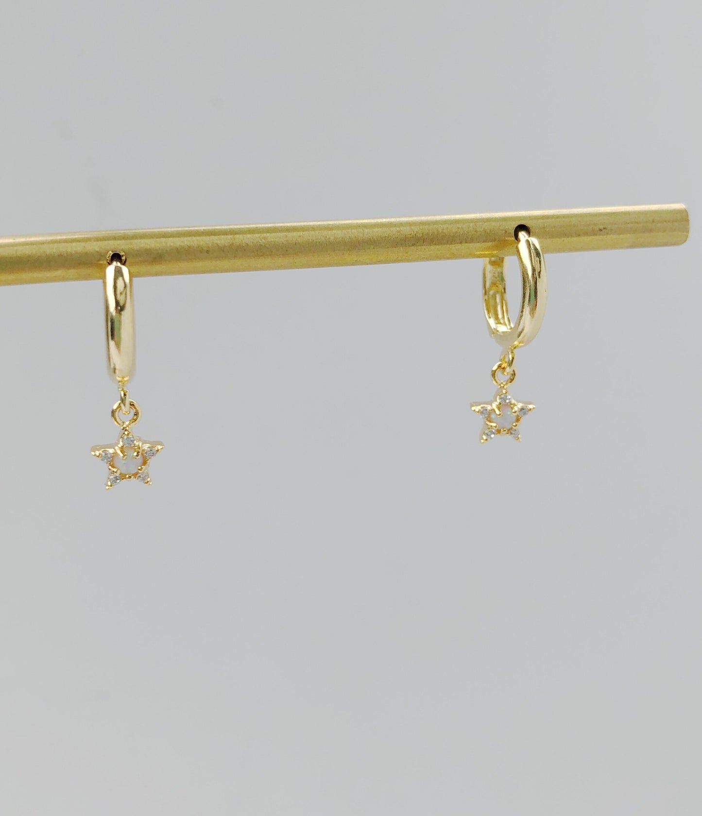 Opal earrings, star earrings, Dainty earrings, opal star earrings, opal huggie earrings, star earrings, birthday gifts for her