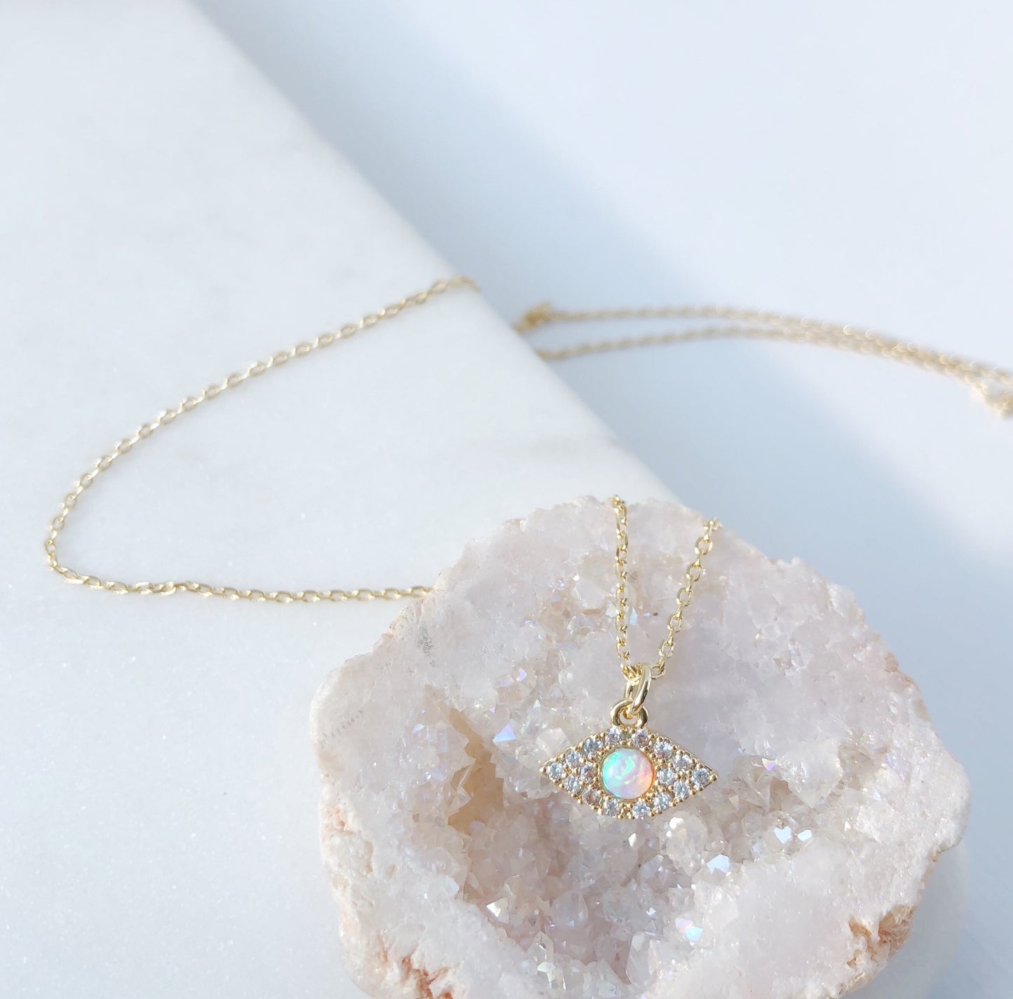 Opal Evil Eye Necklace