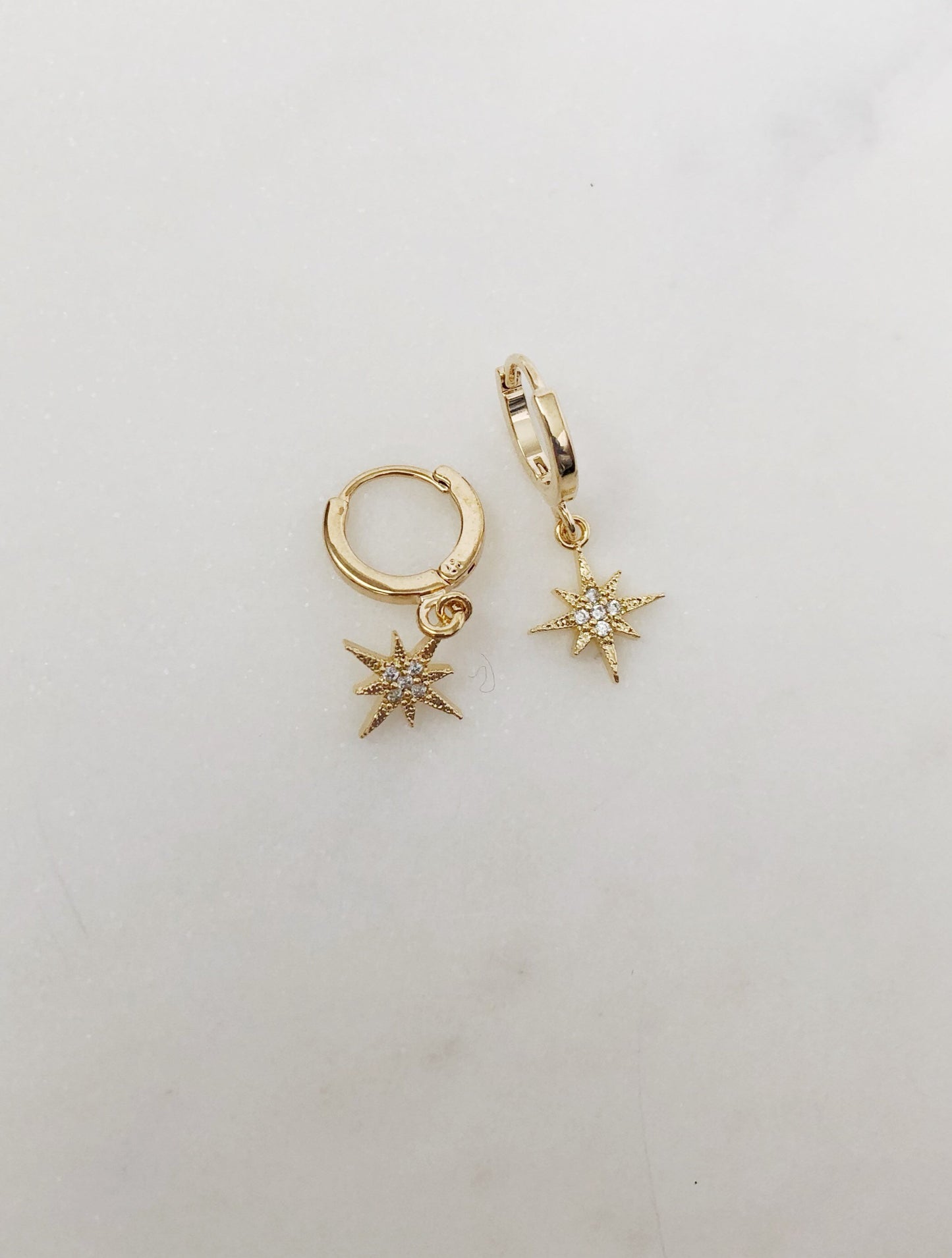 Huggie Hoop Starburst Earrings