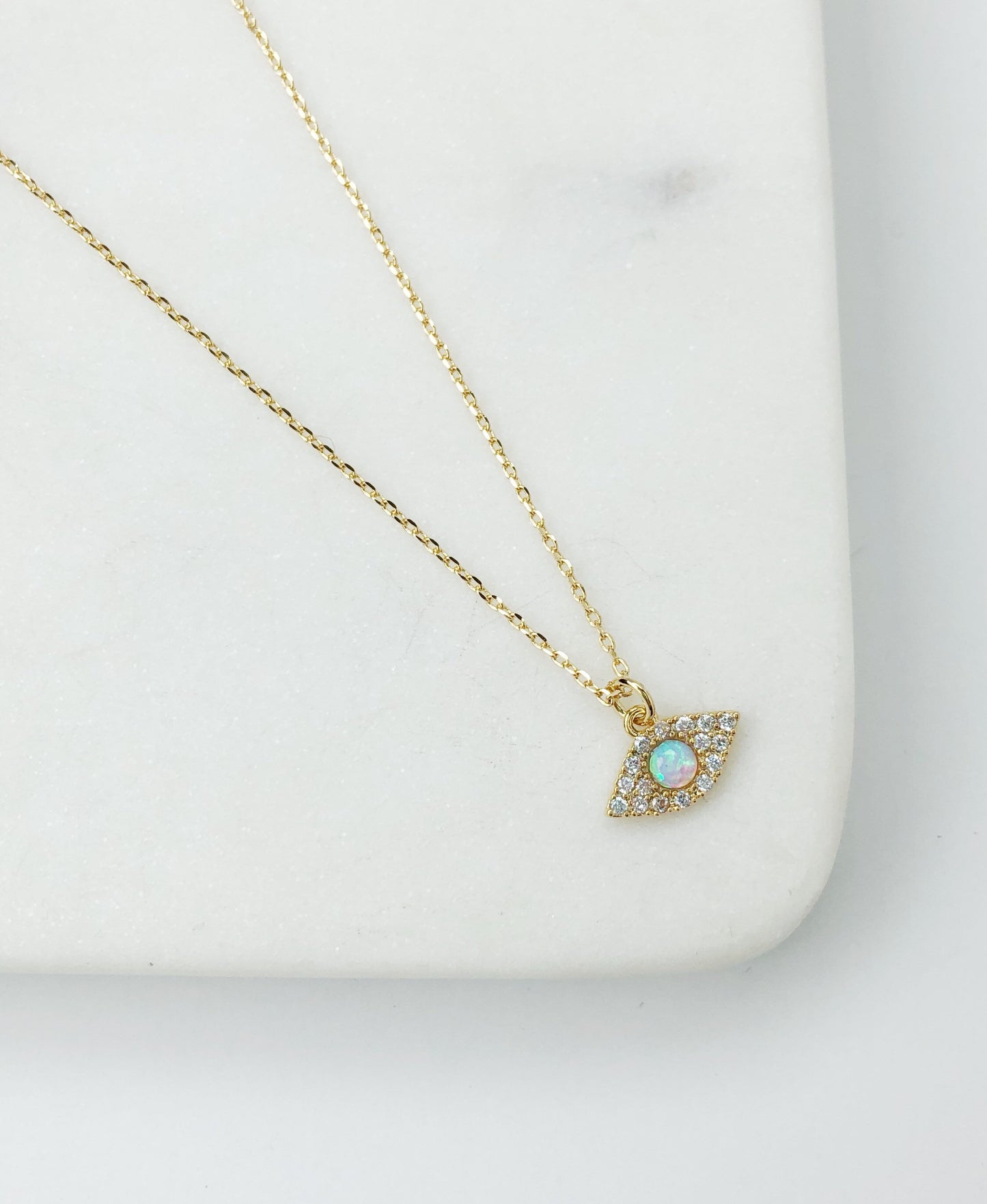 Opal Evil Eye Necklace