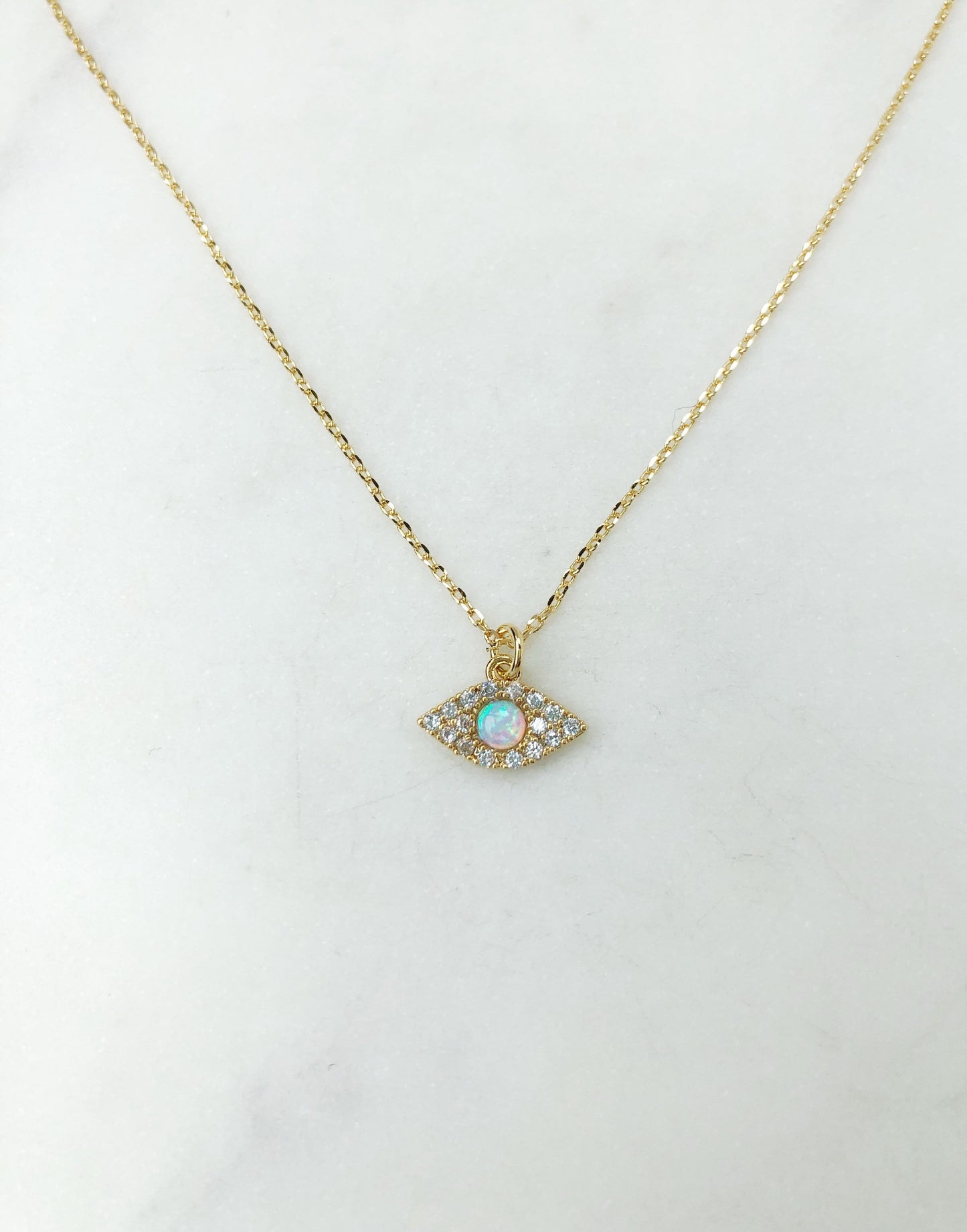 Opal Evil Eye Necklace