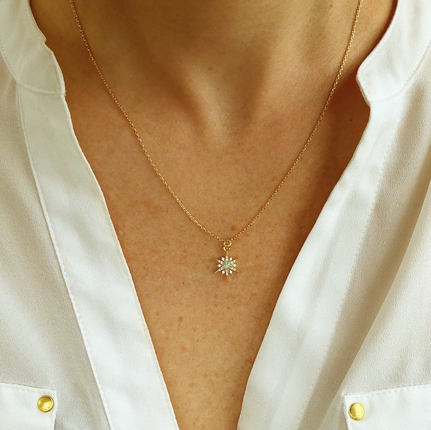 Opal Starburst Necklace