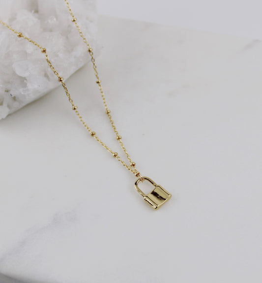 Lock Necklace in Gold or Silver