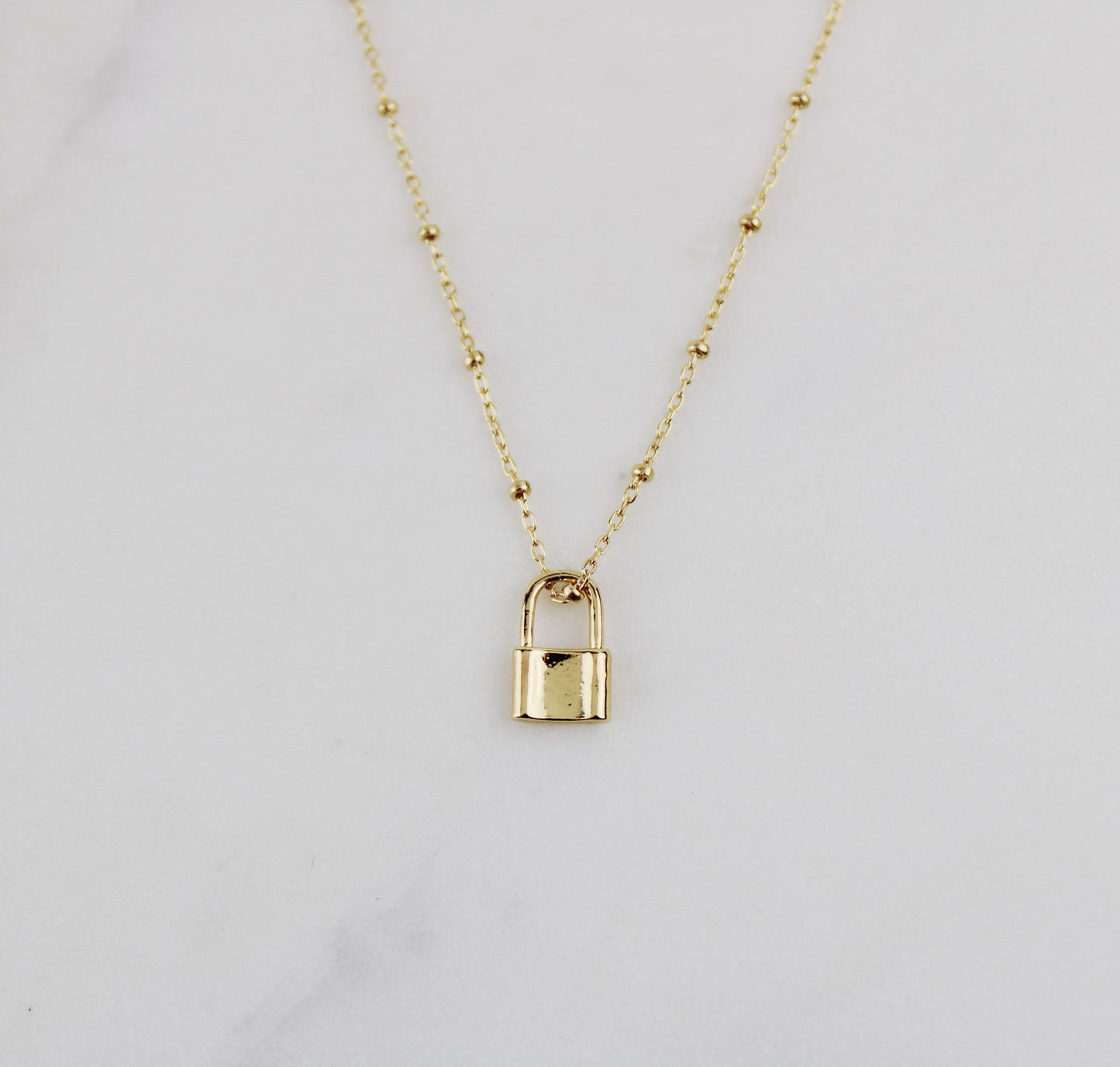 Lock Necklace in Gold or Silver
