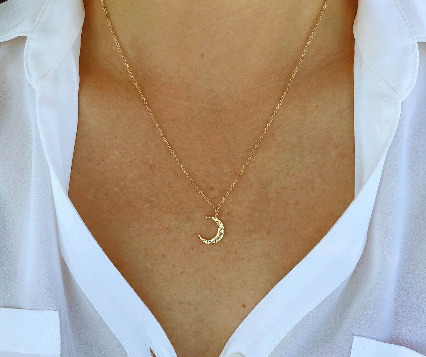 Hammered Moon Necklace
