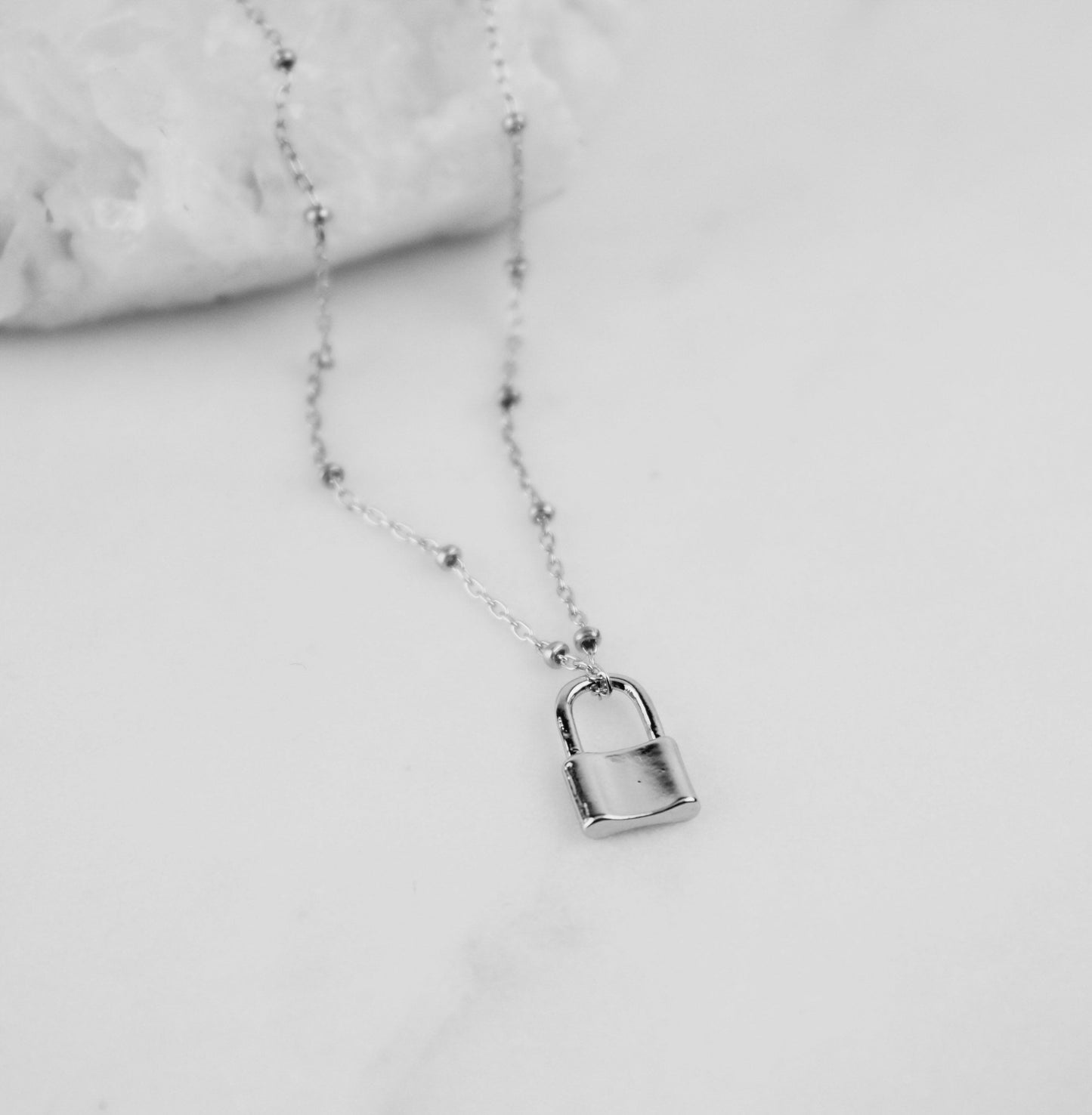Lock Necklace in Gold or Silver
