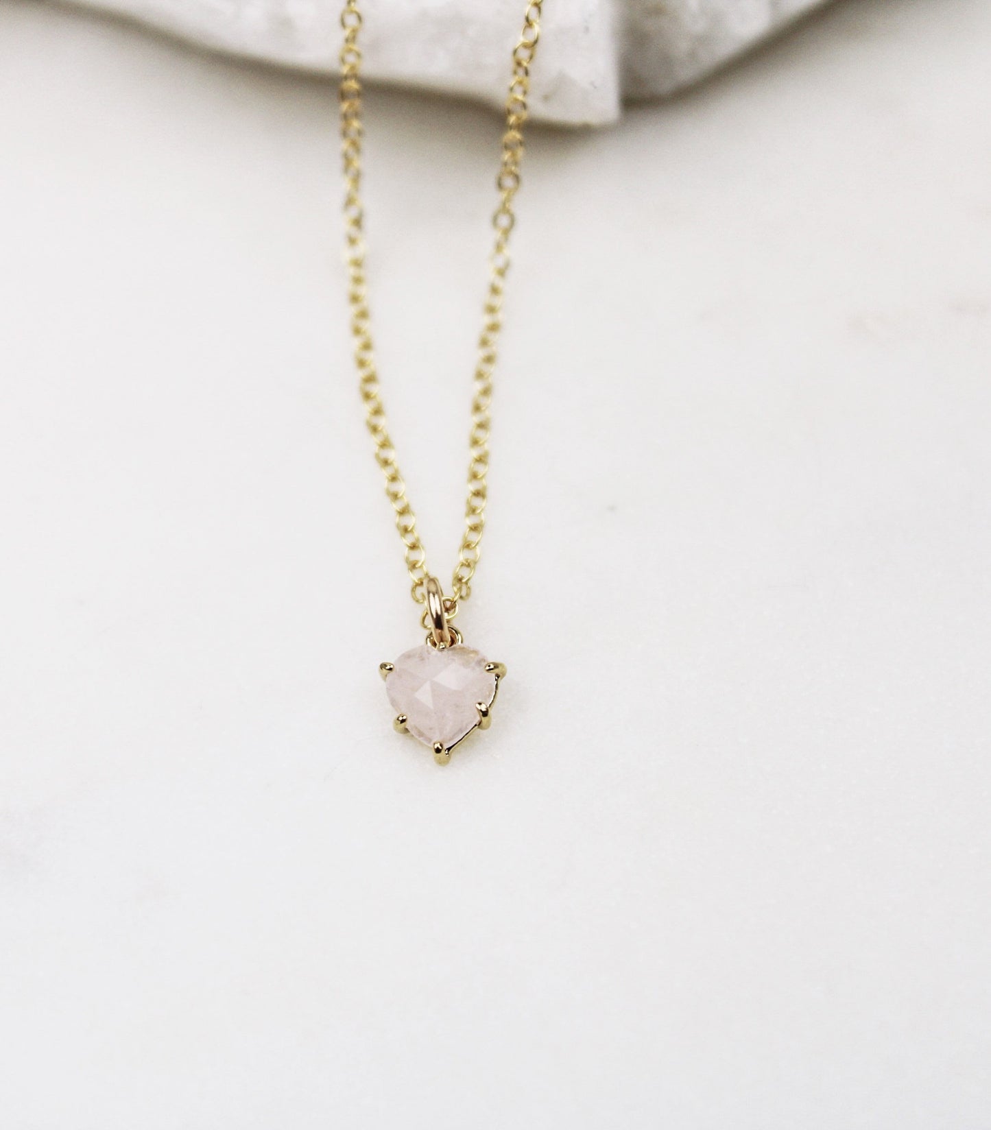 Rose Quartz Heart Necklace