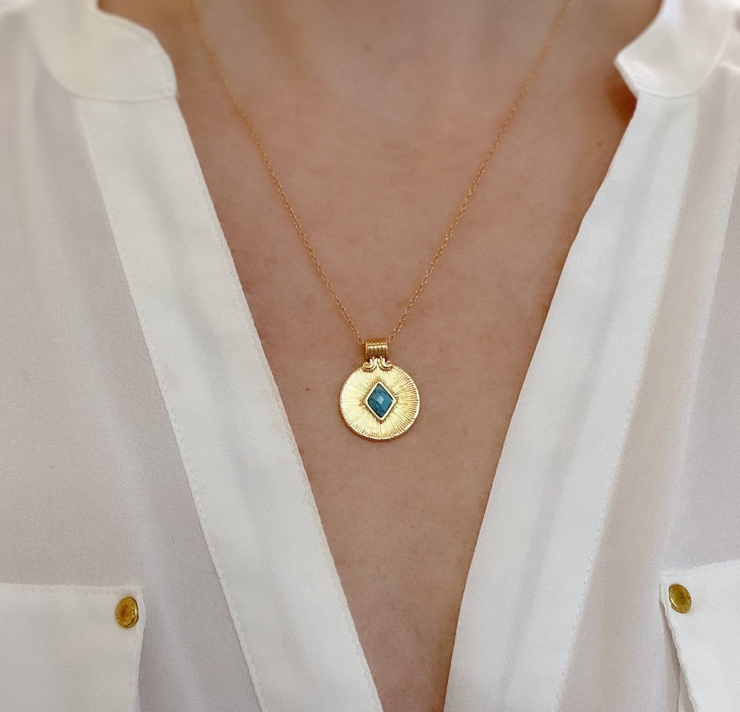 Turquoise Medallion Necklace