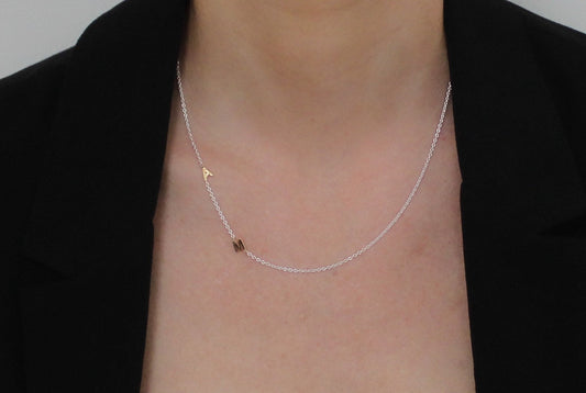 Two Tone Initial Necklace