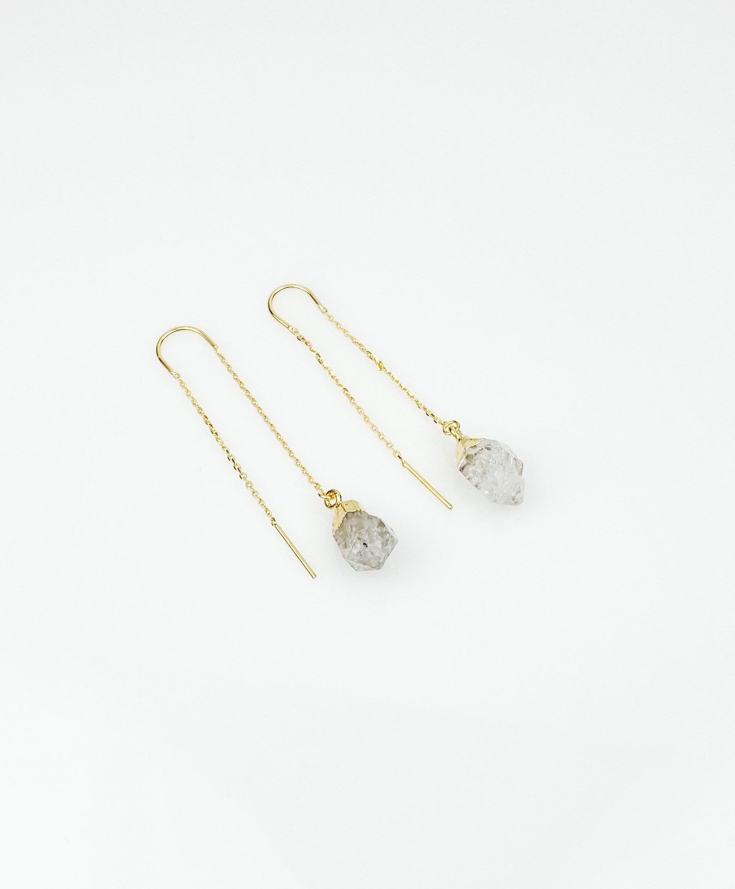 Herkimer Diamond Threader Earrings