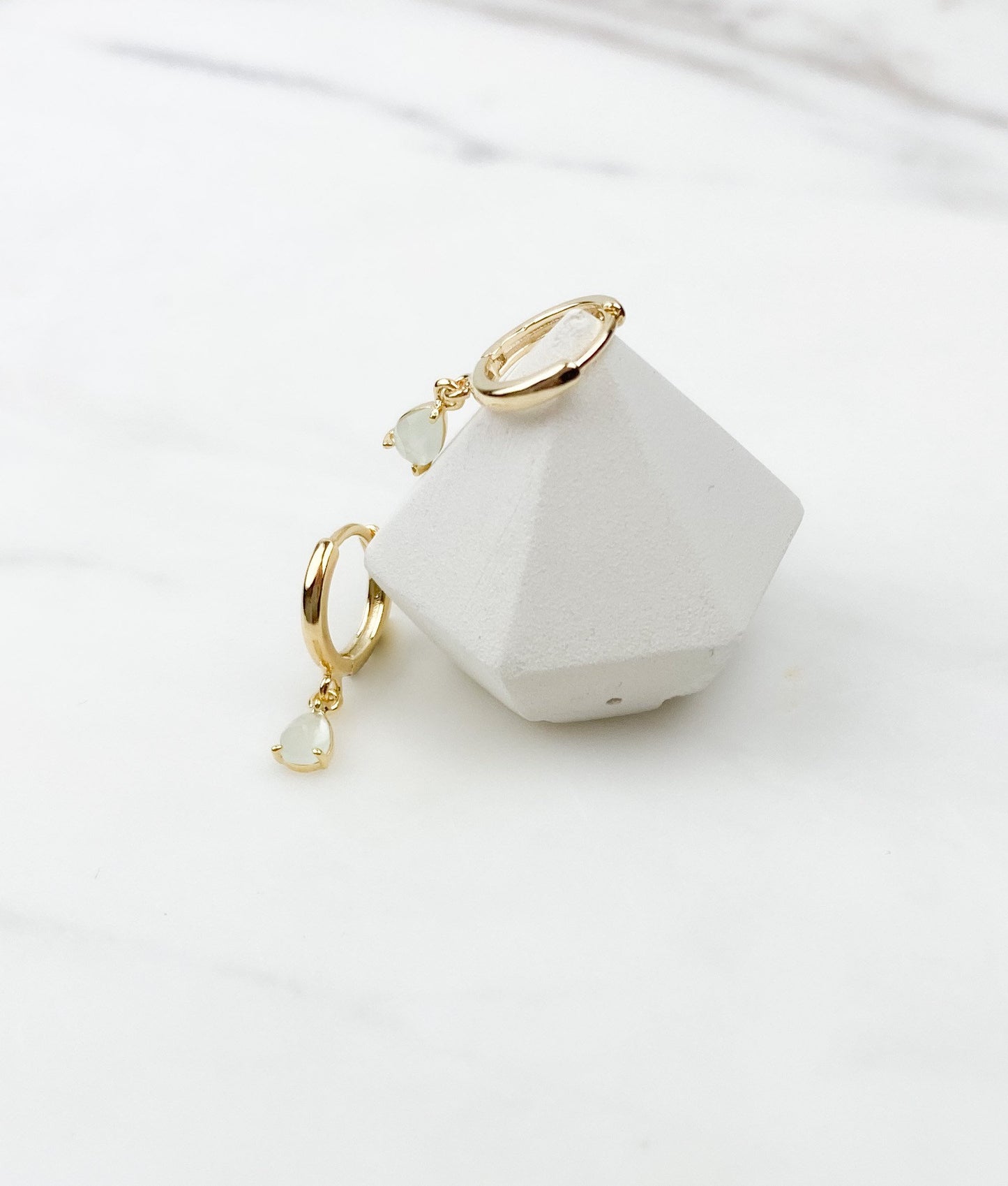 Tiny Drop Huggie Hoop Earrings