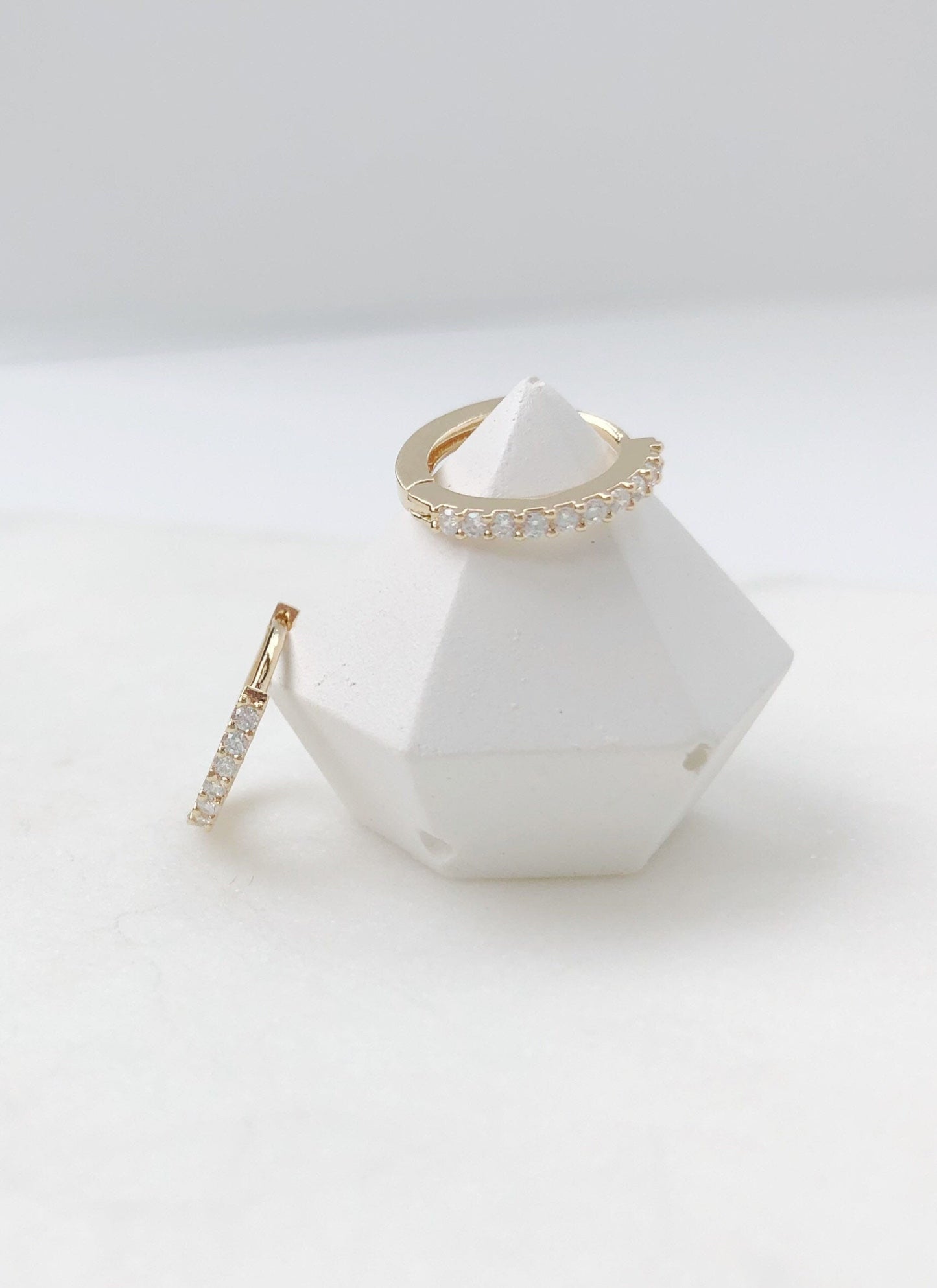 Huggie hoop earrings, thin hoop earrings, cz hoop earrings, turquoise earrings, dainty earrings, birthday gifts for her, gifts for women