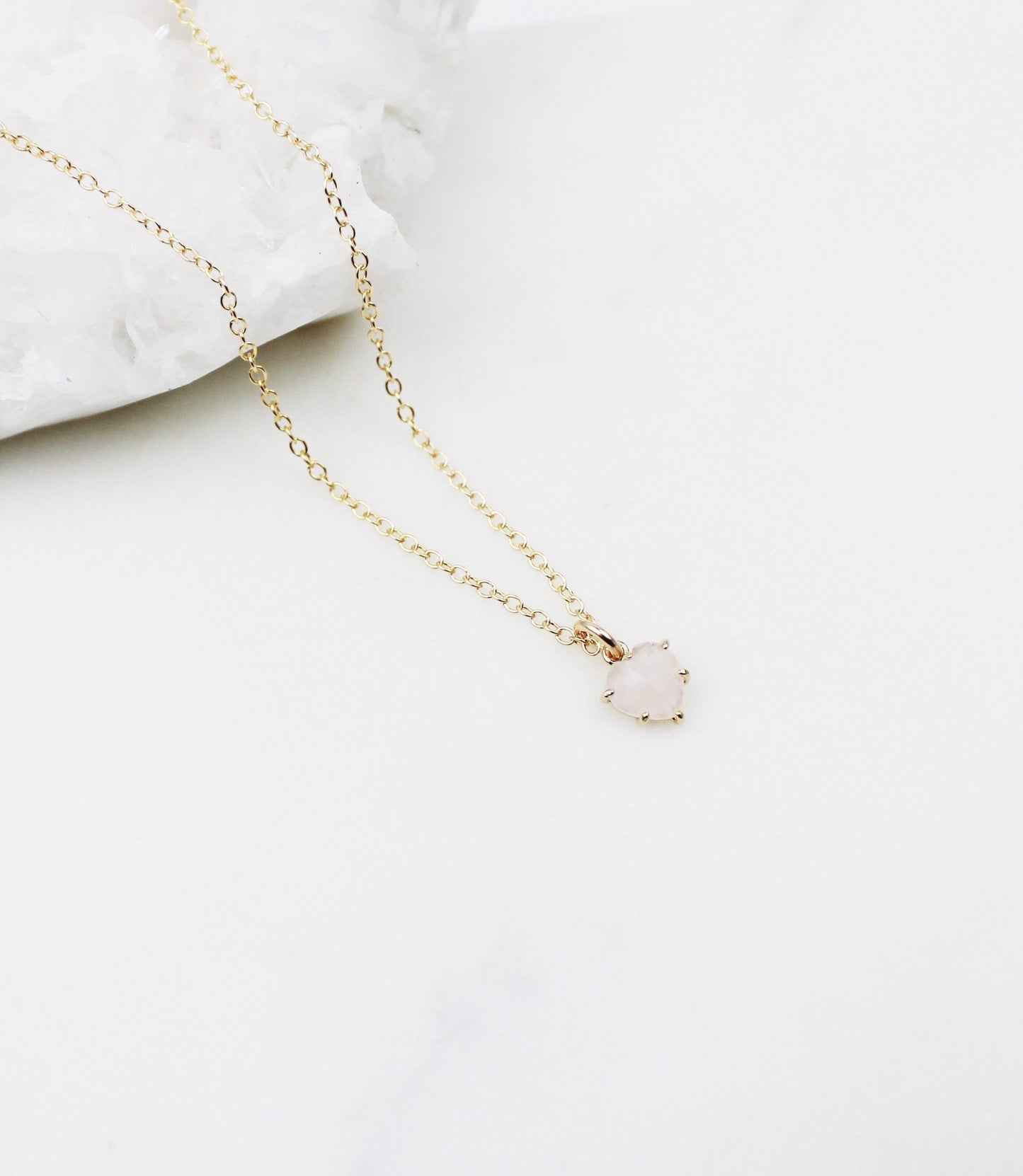 Rose Quartz Heart Necklace