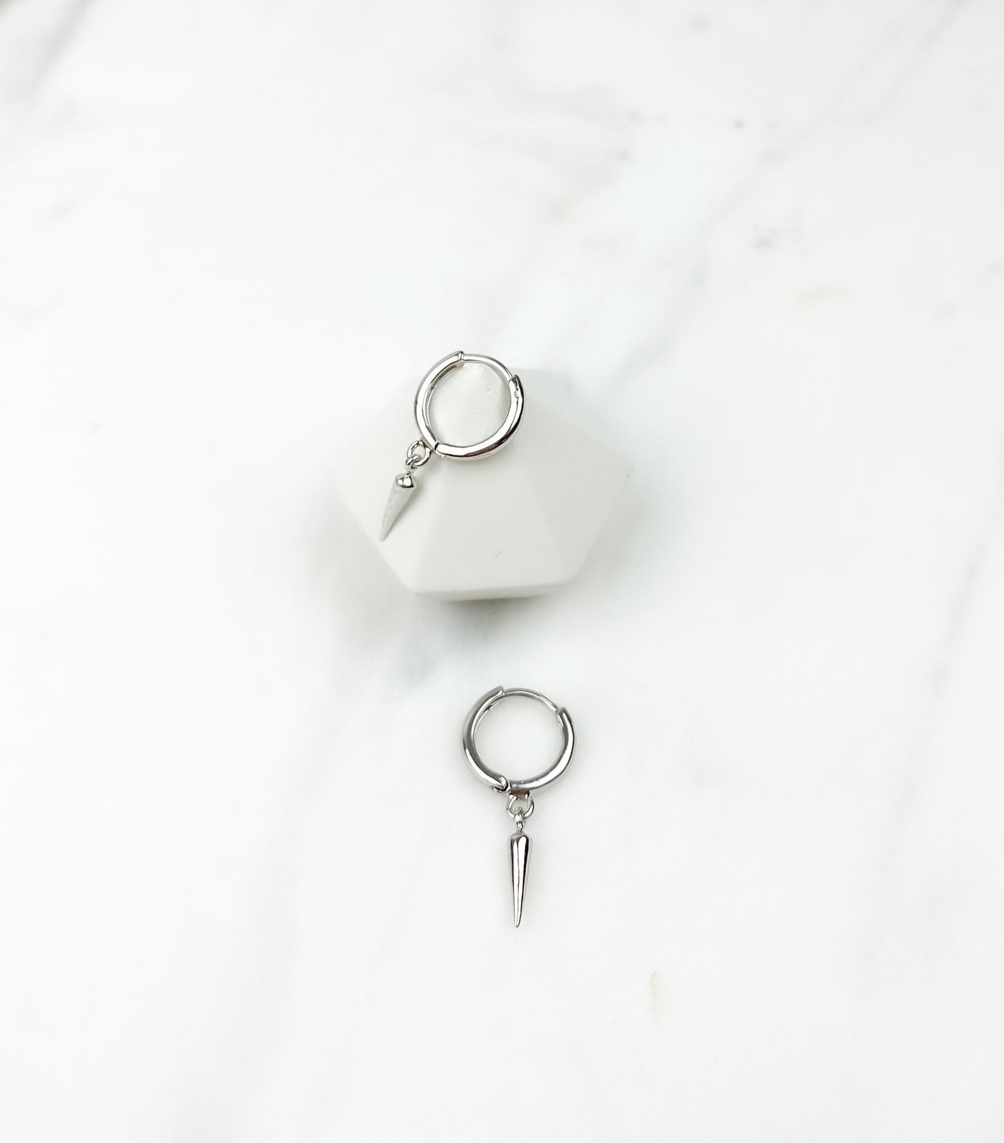 silver huggie earrings, tiny spike earrings, hoop earrings, birthday gifts for her, gifts for women, jewelry
