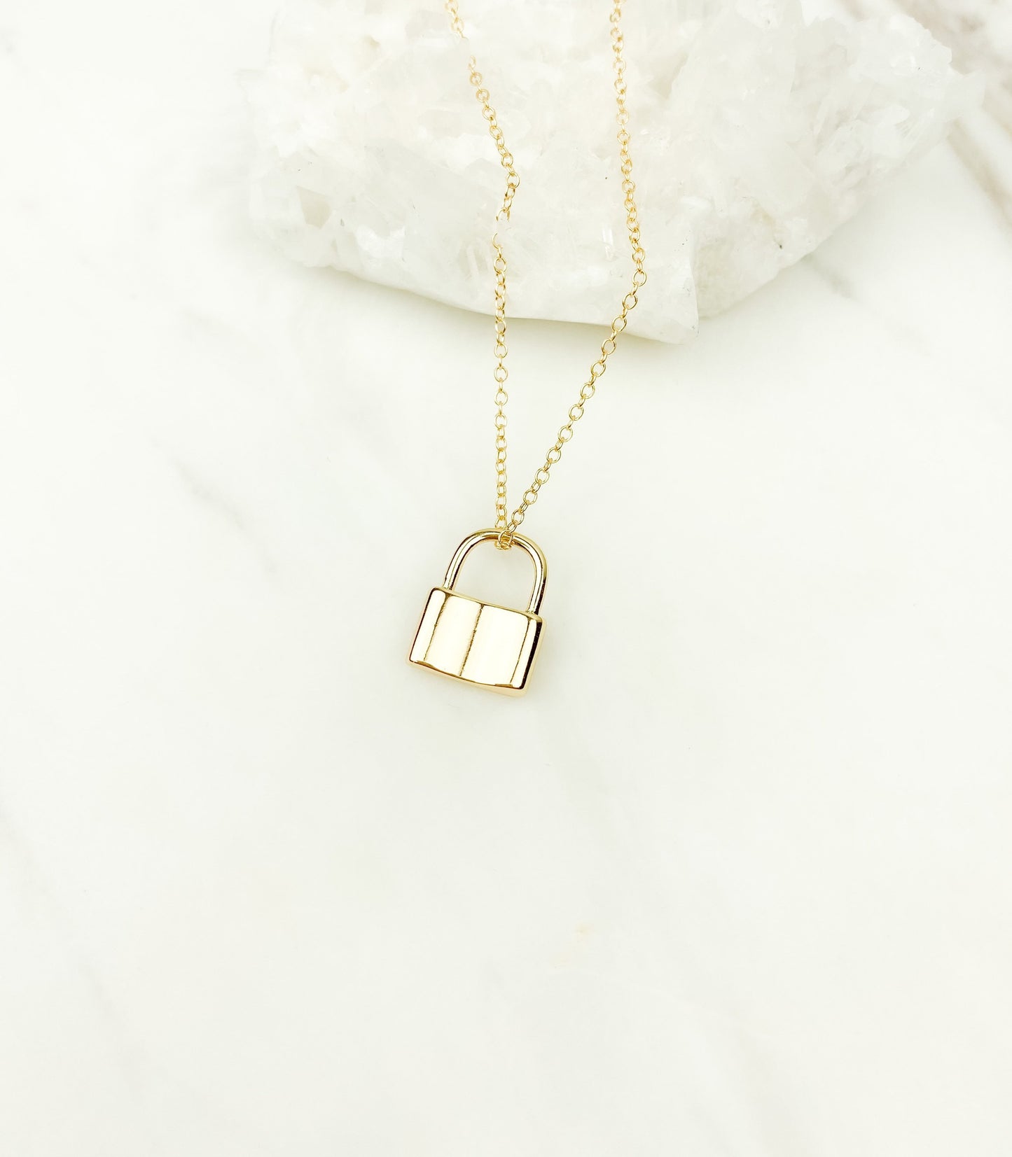Lock necklace, padlock necklace, lg gold necklace, dainty necklace, mini padlock necklace, gold filled necklace, long padlock necklace